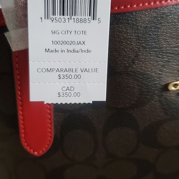 Coach Brown/Red Tote Bag - Picture 5 of 5